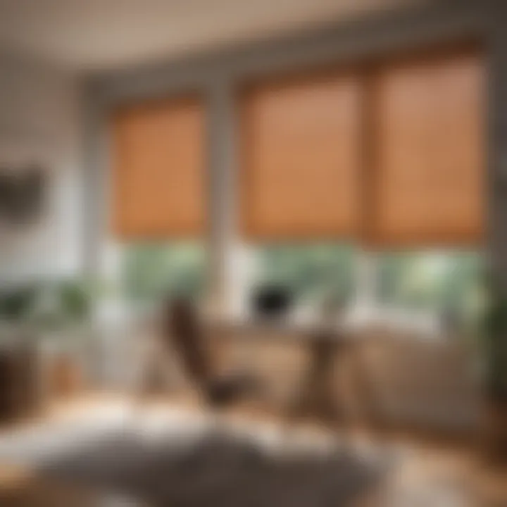 Maintain Comfort with Energy-Efficient Blinds Energy-efficient blinds regulating temperature in a cozy home office
