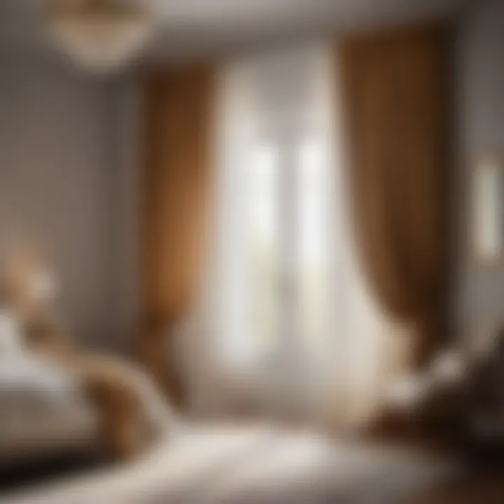 Elegant bedroom curtain drape