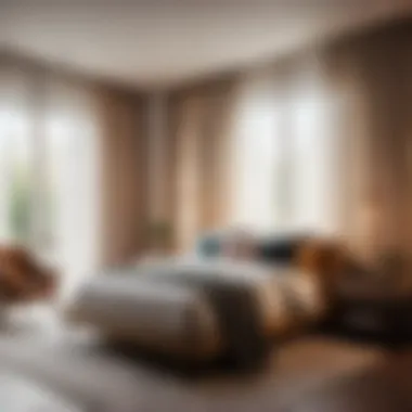 Contemporary Bedroom with Sheer Curtains and Natural Light Modern bedroom with sheer curtains and natural light