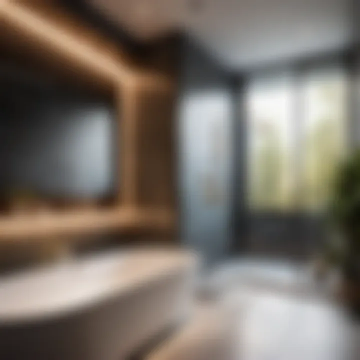 Contemporary Shower Over Bath Layout