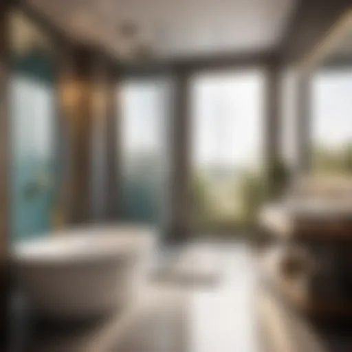 Elegant Bathroom with Shower Over Bath Configuration