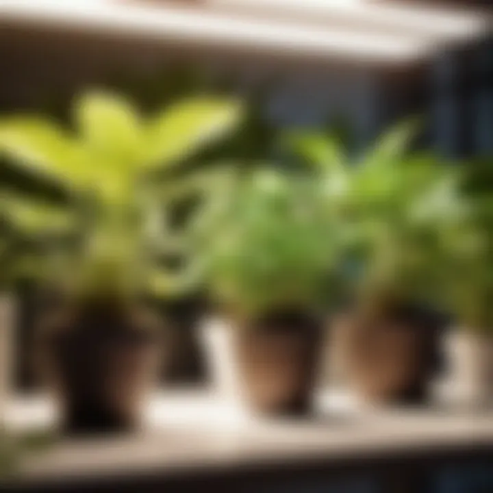 Comparison of plant growth under different types of grow lights