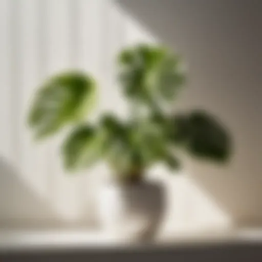 Green Philodendron Plant in a White Ceramic Pot