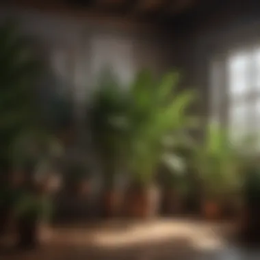 Different indoor plants showing varied light requirements