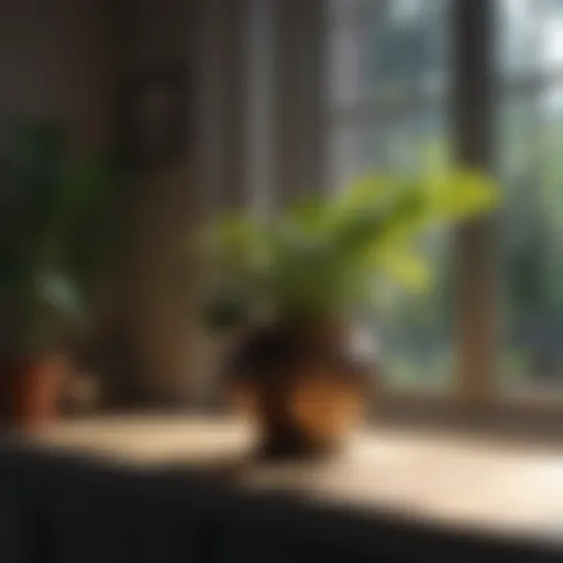 Vibrant indoor plants illuminated by natural sunlight