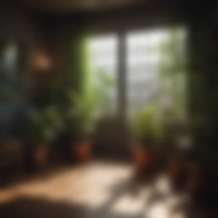 A well-lit indoor garden with thriving plants