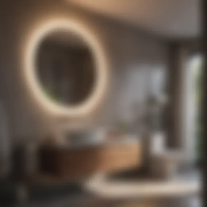Warm ambient lighting creating a relaxing bathroom environment