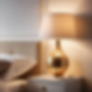 Elegant lamp casting soft glow in bedroom