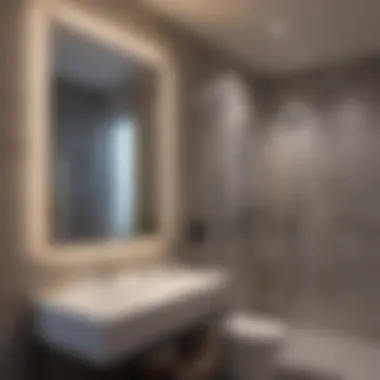 A well-lit bathroom showcasing various lighting installations