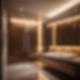 Elegant bathroom with warm lighting