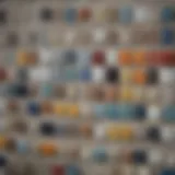 Color palette showcasing various paint options for bathroom tiles