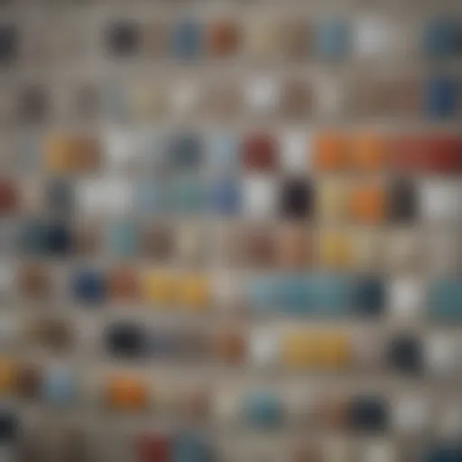 Color palette showcasing various paint options for bathroom tiles