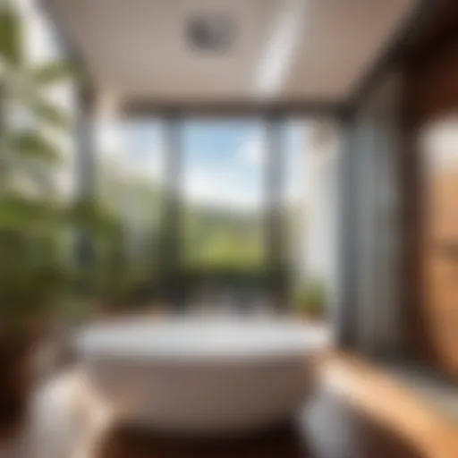 Enhancing Indoor Air Quality with a Stylish Bath Fan Roof Vent A modern bathroom with a bath fan roof vent