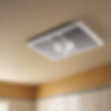 Strategic Placement: Installing a Bath Fan Roof Vent Correctly A cross-section diagram of a home showing the proper bath fan roof vent installation