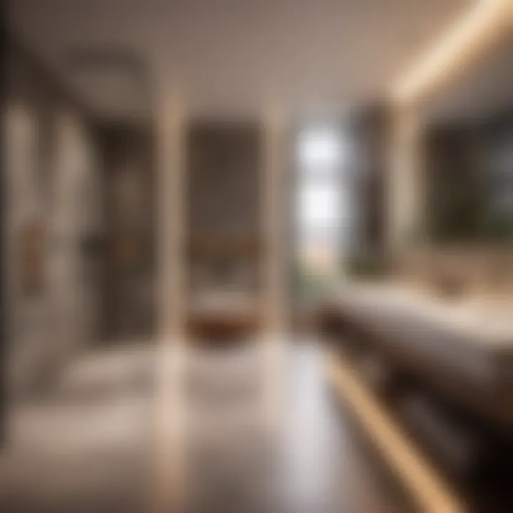 Modern bathroom design with underfloor heating system