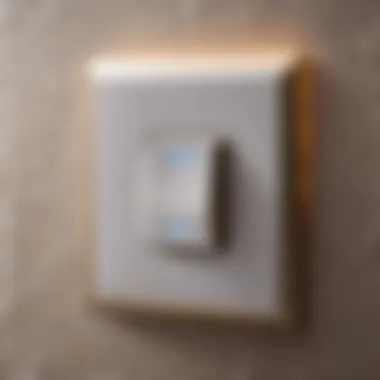 Close-up of high-tech bathroom fan and light switch