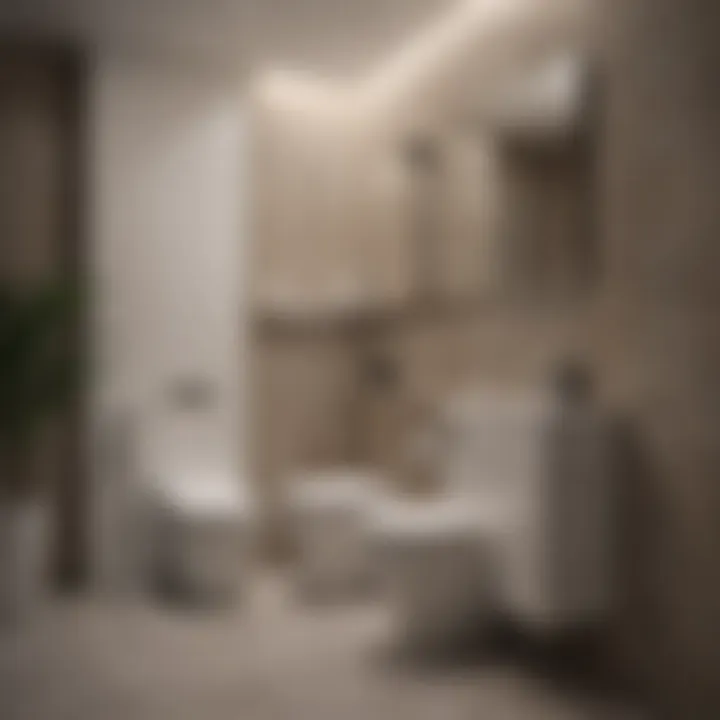 Smart Storage for Toilet Space Elegant toilet area with smart storage solutions
