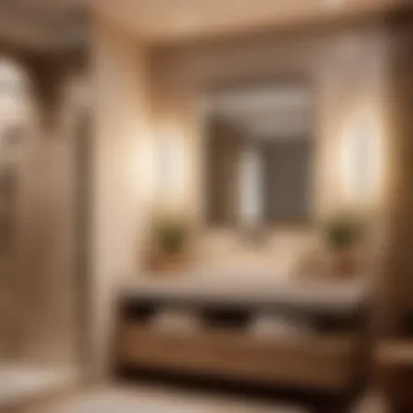 Inviting Glow: Bathroom Ambiance Warm and inviting bathroom ambiance with pot lights