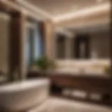 Sleek Elegance: Modern Bathroom Lighting Elegant pot light in modern bathroom