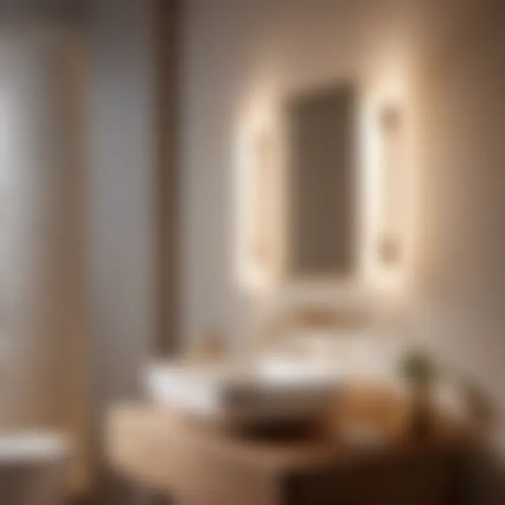 Sleek Wall Sconces Casting Soft Glow in Bathroom