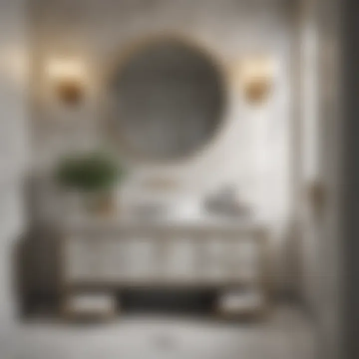 Elegant bathroom vanity with marble countertop