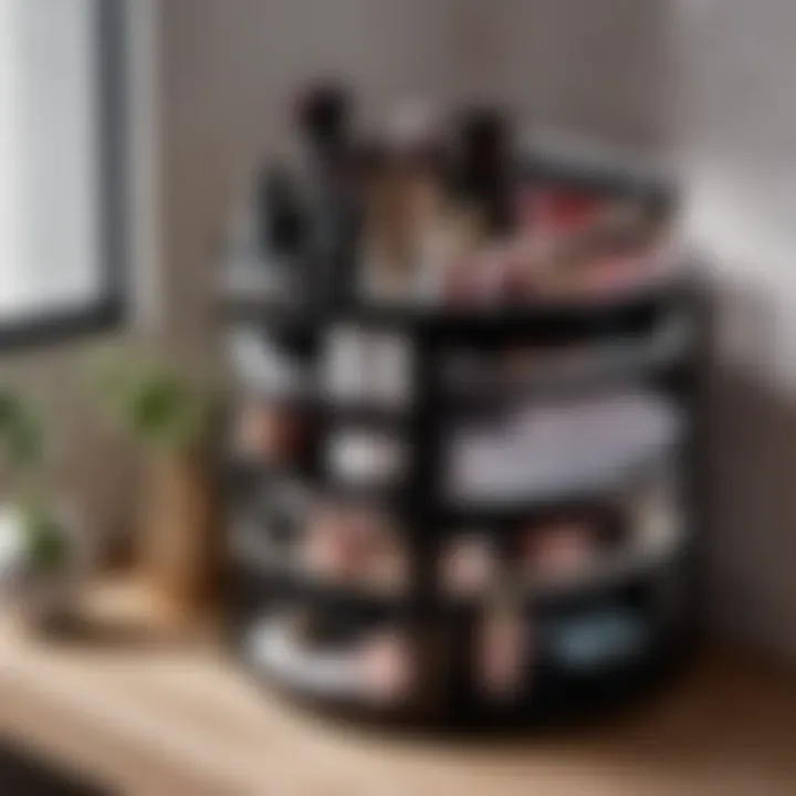 Compact Rotating Makeup Organizer