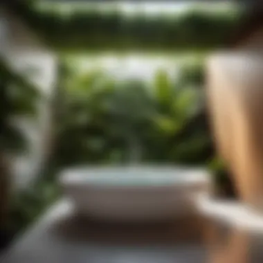Botanical Oasis Retreat Luxurious deep tub surrounded by greenery for a spa-like feel