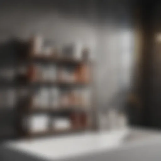 Sleek bathroom shelving showcasing organized toiletries