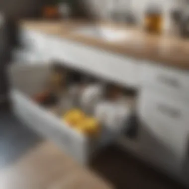 Maximizing Space Under the Sink Under-sink storage solution with baskets and containers