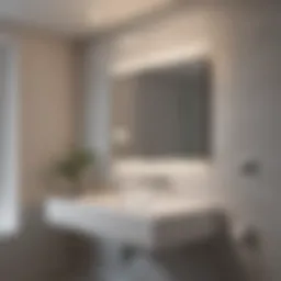 Modern bathroom with vent fan light heater