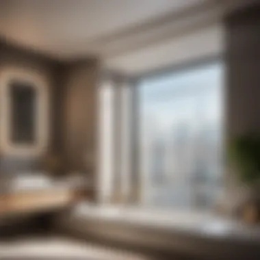 Privacy-Enhancing Window Design Modern bathroom with small frosted window for privacy