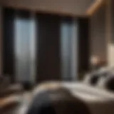 Elegant blackout blinds in modern bedroom