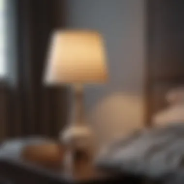 Modern Minimalist Table Lamp Modern minimalist table lamp in a bedroom setting