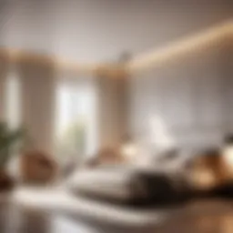 Elegant minimalistic bedroom design with natural lighting