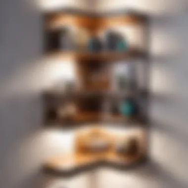 Innovative Corner Wall Shelves Space-saving corner wall shelves with personal accessories