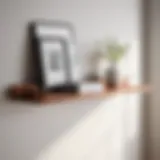 Elegant floating wall shelf with decorative items