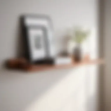 Sleek and Stylish Floating Wall Shelf Elegant floating wall shelf with decorative items