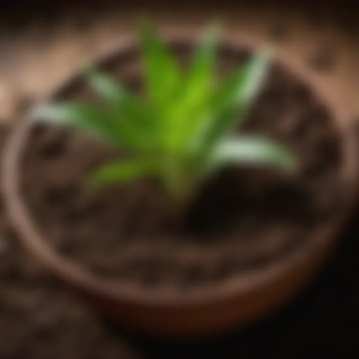 Nutrient-Rich Soil in 16-Inch Pot Close-up of nutrient-rich soil in a 16-inch pot