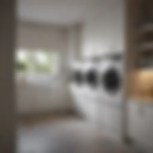 Stylish laundry room cabinet arrangement showcasing optimal space usage