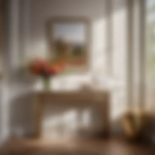 Elegant console table with floral arrangement
