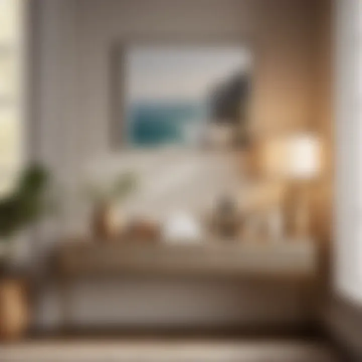 Sleek Console Table with Essentials Display Minimalist console table with laundry essentials
