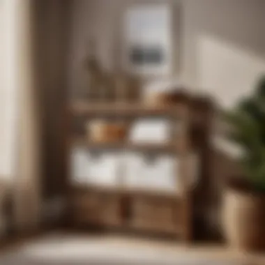 Stylish Console Table with Basket Storage Console table with organized laundry baskets