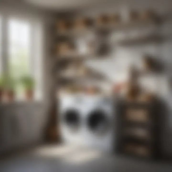 Functional shelving solutions for efficient laundry room organization