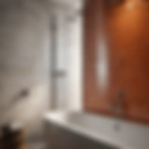 Elegant bathtub shower combo in a compact bathroom