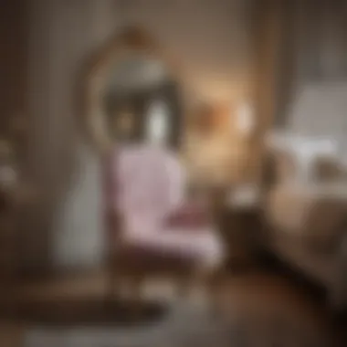 Elegant Makeup Chair in Bedroom Elegant makeup chair in a beautifully designed bedroom setting
