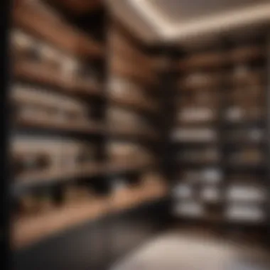 Optimizing Storage Space with Black and Wood Shelves