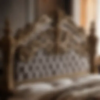 Opulent and intricate bed frame of the Acme Dresden bedroom set