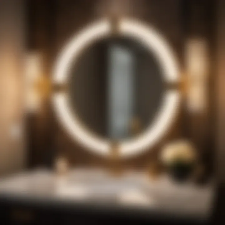 Opulent vanity lighting fixture casting warm glow