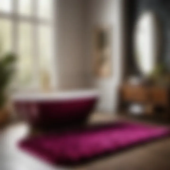 Velvet Opulence Bath Rug Luxurious Long Narrow Bath Rug in Rich Velvet Texture