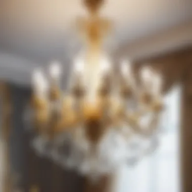 Opulent White and Gold Chandelier